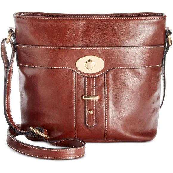 Giani Bernini Handbags - Giani Bernini Turn-Lock Glazed Crossbody